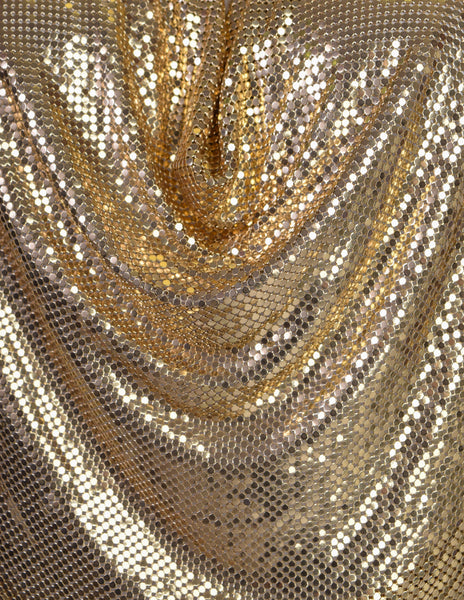 Whiting & Davis Vintage Gold Metal Mesh Halter Top