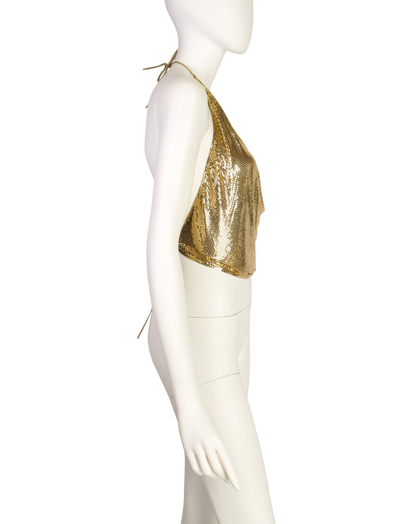 94049 - Gold Metal Mesh Top