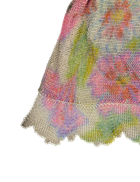 Whiting and Davis Vintage Colorful Floral Art Deco Chainmail Mesh Dresden Handbag