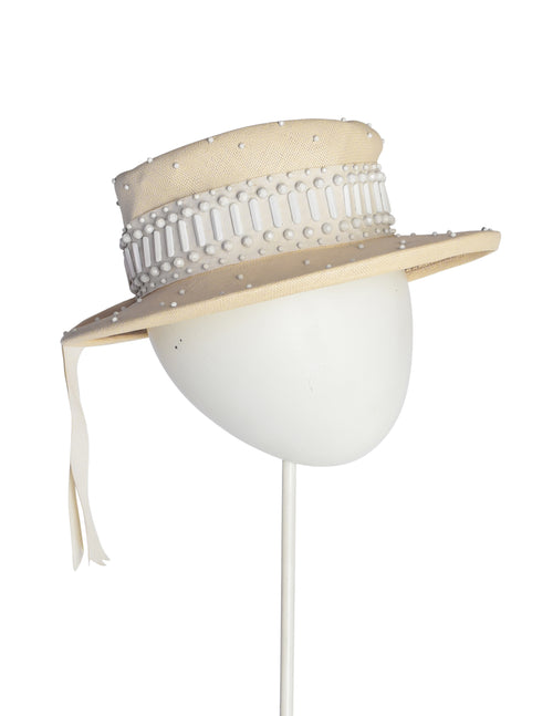 Yves Saint Laurent Vintage 1960s Creamy Beige Straw Studded  display picture 3
