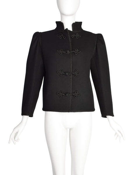 Yves Saint Laurent Vintage AW 1982 Black Wool Russian-Inspired Jacket