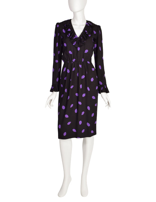 ysl purple dress Vintage YSL Purple Silk Satin Dress  Tom Ford Era, Wrap Bodice
