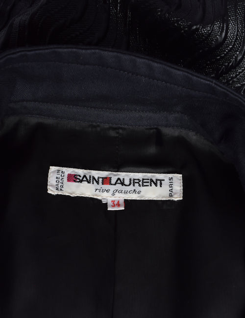 Yves Saint Laurent Vintage SS 1984 Black Brocade Metallic