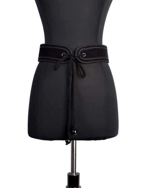 Yves Saint Laurent Vintage 1976 Russian Collection Black Suede Tie Belt