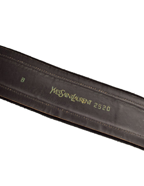 Yves Saint Laurent Vintage 1976 Russian Collection Black Suede Tie Belt