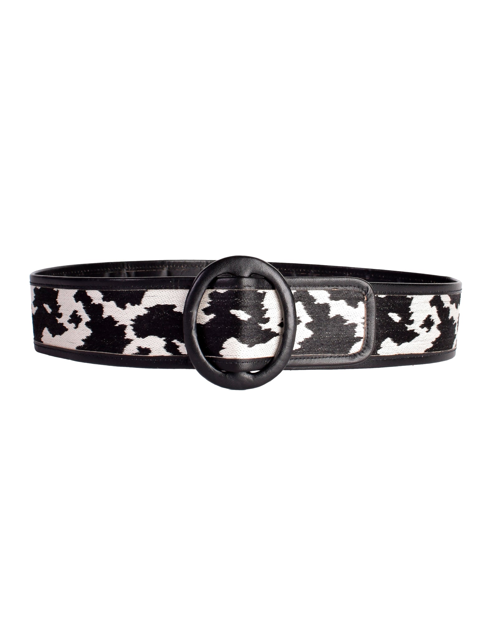 Yves Saint Laurent Vintage AW 1983 Black White Animal Print Leather Belt