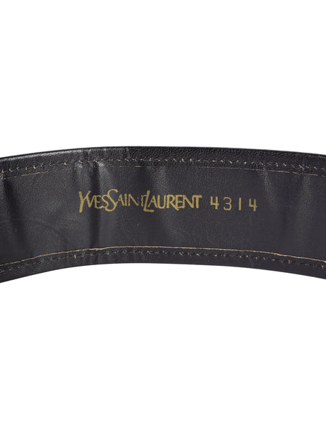 Yves Saint Laurent Vintage AW 1983 Black White Animal Print Leather Belt