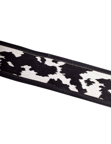 Yves Saint Laurent Vintage AW 1983 Black White Animal Print Leather Belt