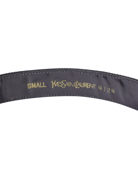Yves Saint Laurent Vintage AW 1982 Black and Blue Suede Belt