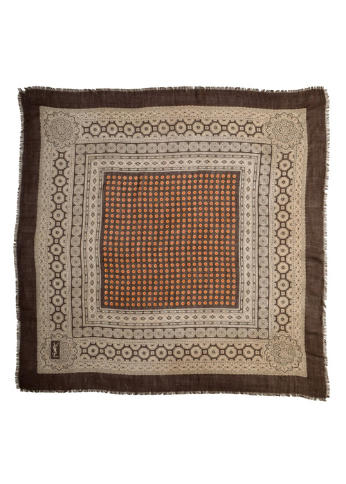 Yves Saint Laurent Vintage 1976 Russian Collection Brown Medallion