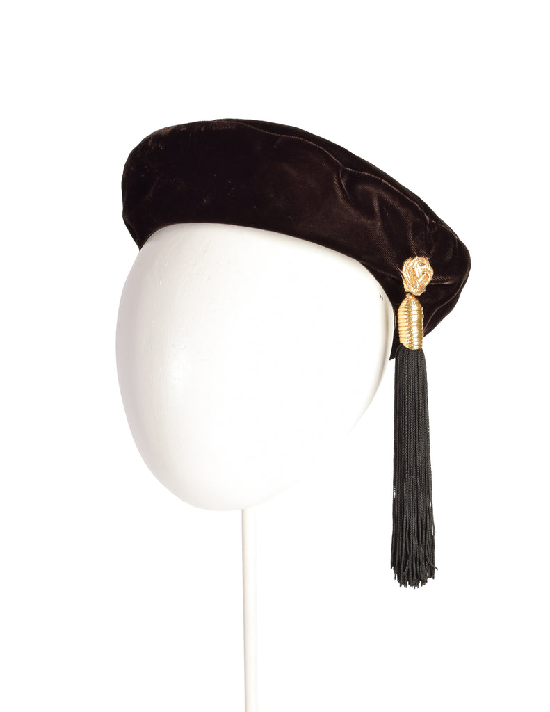 Yves Saint Laurent Ysl Red Raffia & Tassel Hat 1976