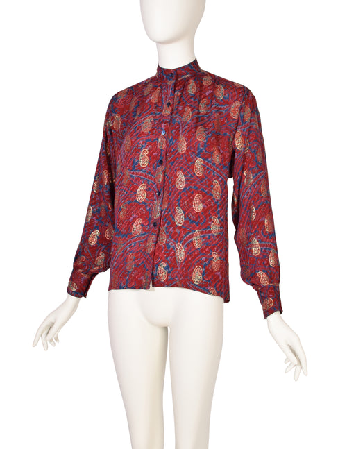 Shirt in paisley wool | Saint Laurent | YSL.com