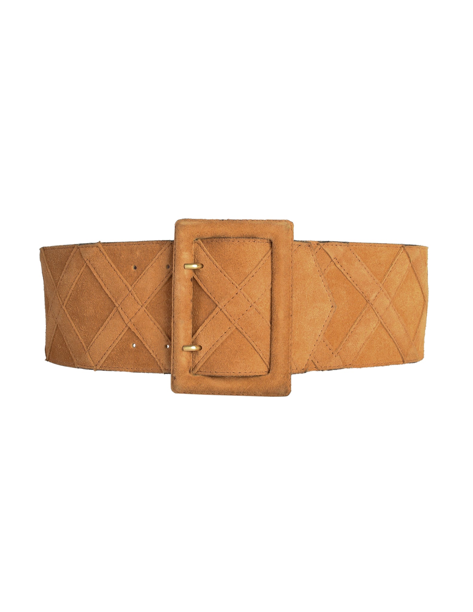 Yves Saint Laurent Vintage Tan Suede Wide Waist Belt