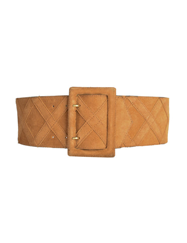Yves Saint Laurent Vintage Tan Suede Wide Waist Belt