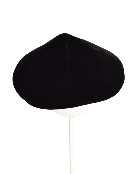 Yves Saint Laurent Vintage AW 1977 Chinese Collection Velvet Conical Hat