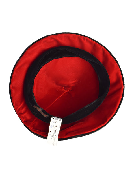 Yves Saint Laurent Vintage AW 1977 Chinese Collection Velvet Conical Hat