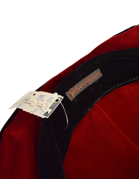 Yves Saint Laurent Vintage AW 1977 Chinese Collection Velvet Conical Hat