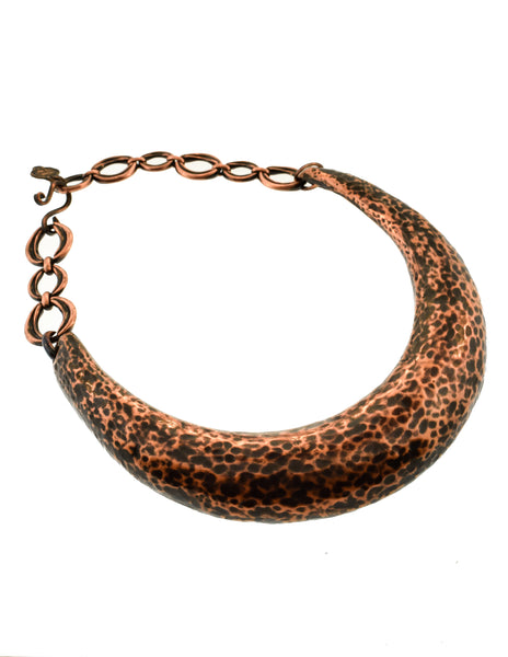YSL Vintage Hammered Copper U Shape Choker Necklace