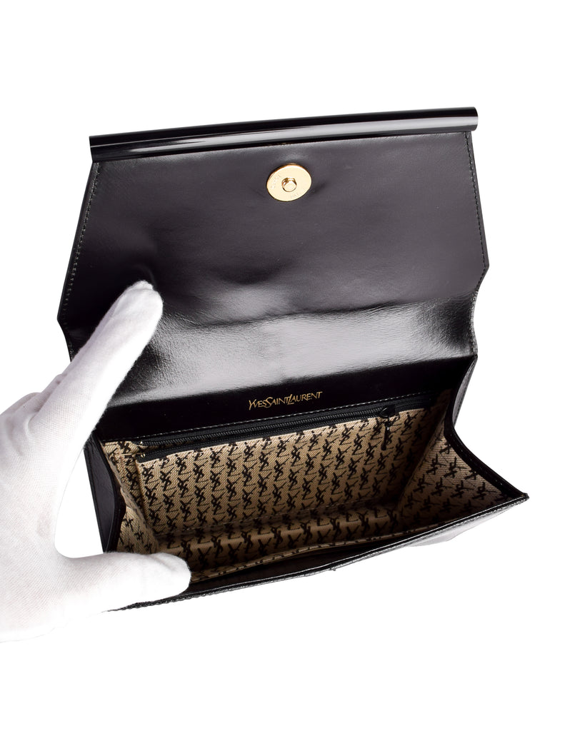 Crocodile clutch bag Yves Saint Laurent Black in Crocodile - 29511854