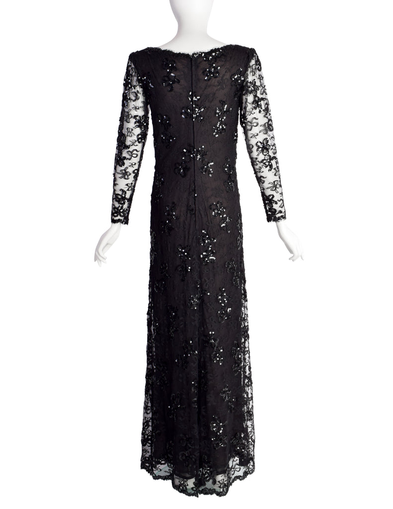 Yves Saint Laurent Vintage Haute Couture AW 1985 Black Lace Sequin Col Amarcord Vintage Fashion Yves Saint Laurent Vintage Haute Couture AW 1985 Black Lace Sequin Col Amarcord Vintage Fashion