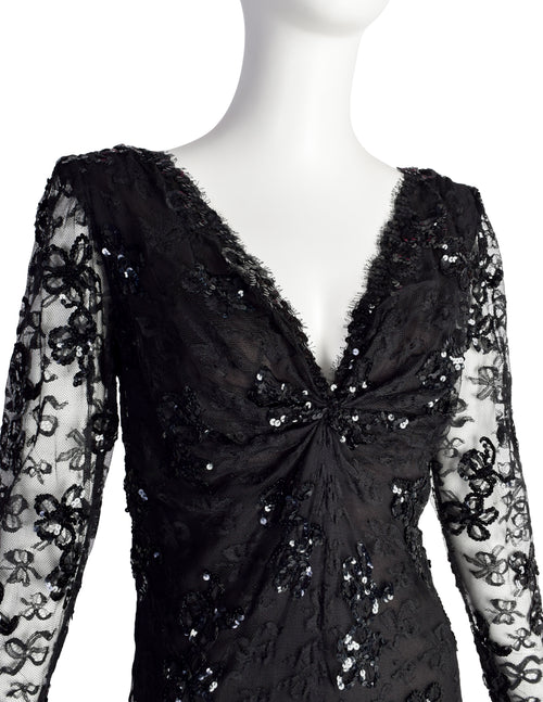 Yves Saint Laurent Vintage Haute Couture AW 1985 Black Lace
