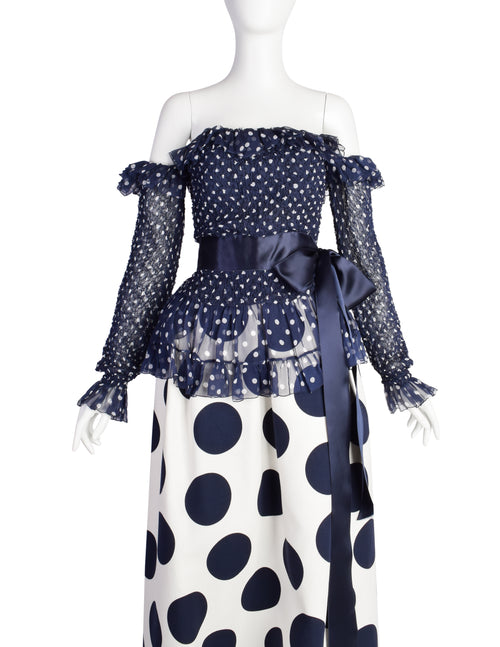 Yves Saint Laurent Vintage SS 1992 Haute Couture Navy Blue