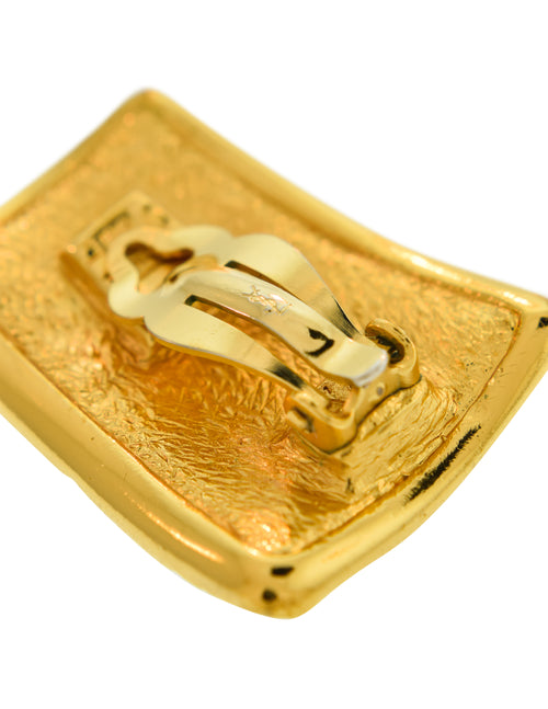 Yves Saint Laurent Vintage Gold Crocodile Embossed Motif