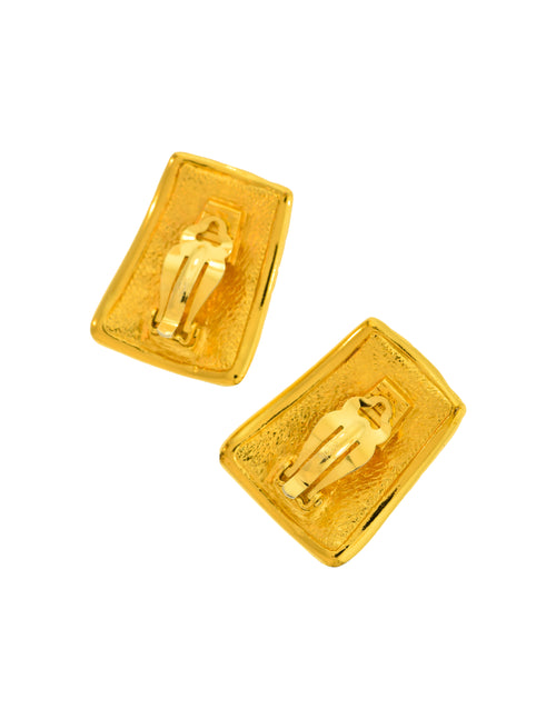 Yves Saint Laurent Vintage Gold Crocodile Embossed Motif