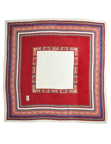 Yves Saint Laurent Vintage 1976 Russian Collection Red Purple Paisley Oversized Wool Scarf