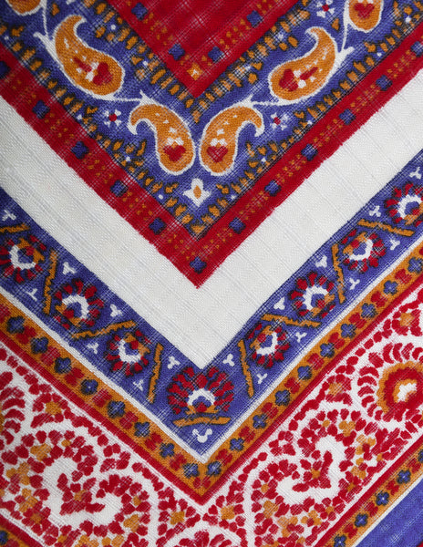Yves Saint Laurent Vintage 1976 Russian Collection Red Purple Paisley Oversized Wool Scarf