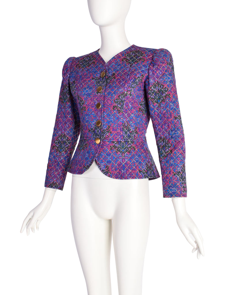 Yves Saint Laurent Paisley Wool Cardigan