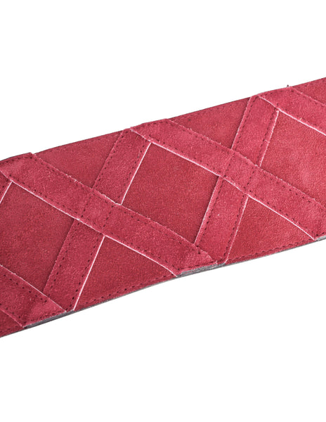 Yves Saint Laurent Vintage Raspberry Pink Suede Wide Waist Belt