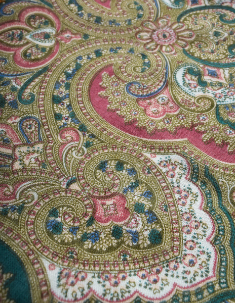 Yves Saint Laurent Vintage 1976 Russian Collection Multicolor Paisley Wool Scarf