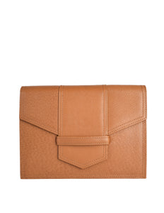 Yves Saint Laurent Vintage 1970s Caramel Brown Leather Clutch Bag