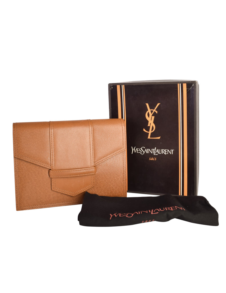 Vintage YSL Yves Saint Laurent Dark Brown Mens Wallet 