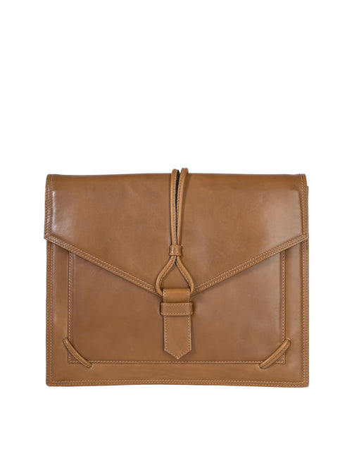Burberry chestnut brown vintage leather shoulder bag / pochette