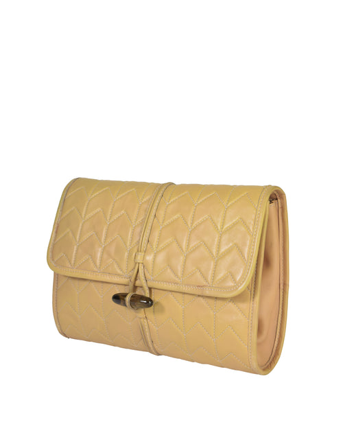 Yves Saint Laurent Vintage Chevron Quilted Beige Leather Wooden Toggle –  Amarcord Vintage Fashion