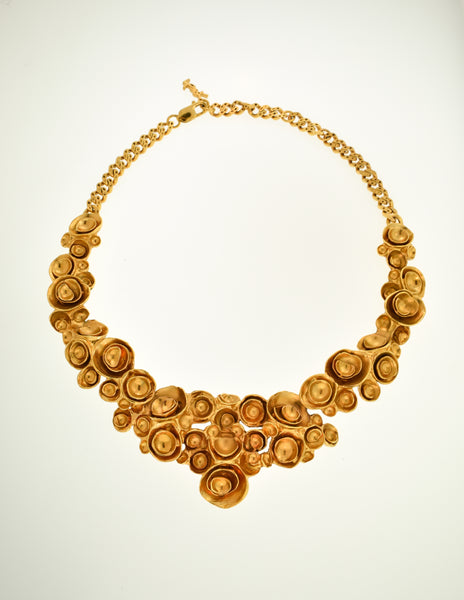 YSL Vintage Gold Brutalist Arty Bubble Necklace