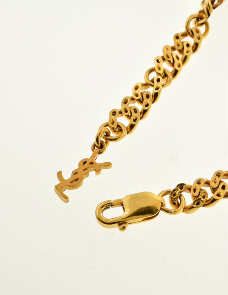 YSL Vintage Gold Brutalist Arty Bubble Necklace