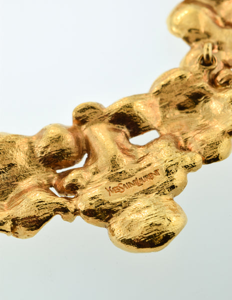 YSL Vintage Gold Brutalist Arty Bubble Necklace