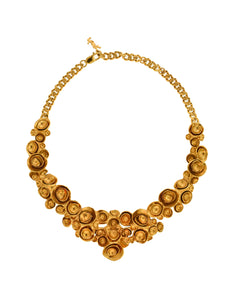 YSL Vintage Gold Brutalist Arty Bubble Necklace
