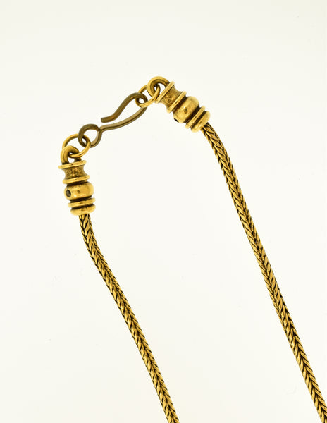 YSL Vintage Gold and Black Glass Maltese Cross Necklace