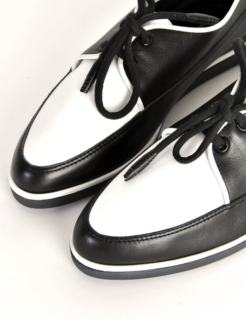 サンローラン　クリーパー YSL Vintage Black & White Leather Creeper Sneakers – Amarcord