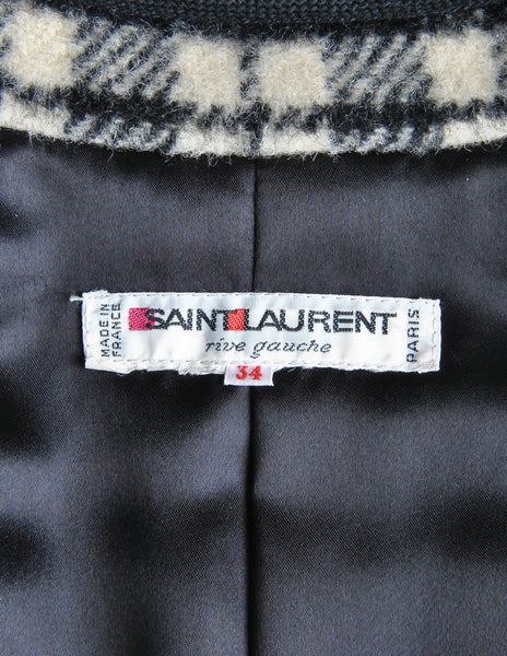 Saint Laurent Rive Gauche Vintage Plaid Wool Bolero Cropped Jacket - Amarcord Vintage Fashion
 - 7
