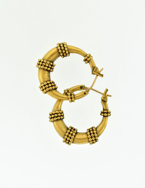 Yves Saint Laurent Vintage Brass Hoop Earrings - Amarcord Vintage Fashion
 - 2