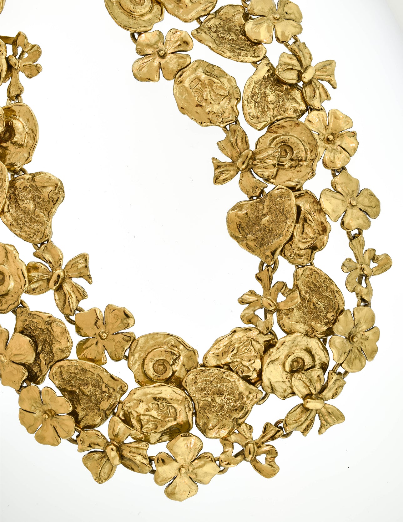 Yves Saint Laurent Vintage Flowers Hearts and Bows Necklace