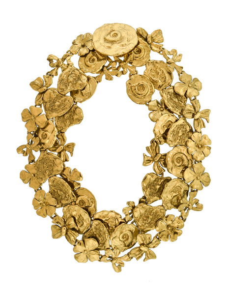 Yves Saint Laurent Vintage Flowers Hearts and Bows Necklace