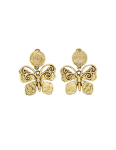 YSL Vintage Gold Butterfly Earrings - Amarcord Vintage Fashion
 - 1