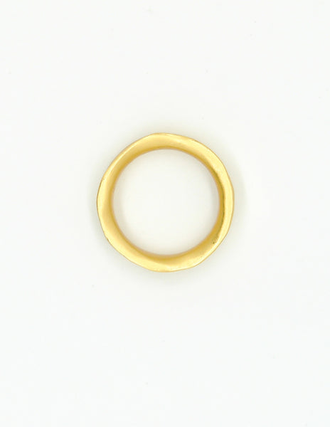YSL Vintage Gold Carved Artisan Ring