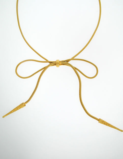 Yves Saint Laurent Vintage Gold Bow Necklace – Amarcord Vintage 